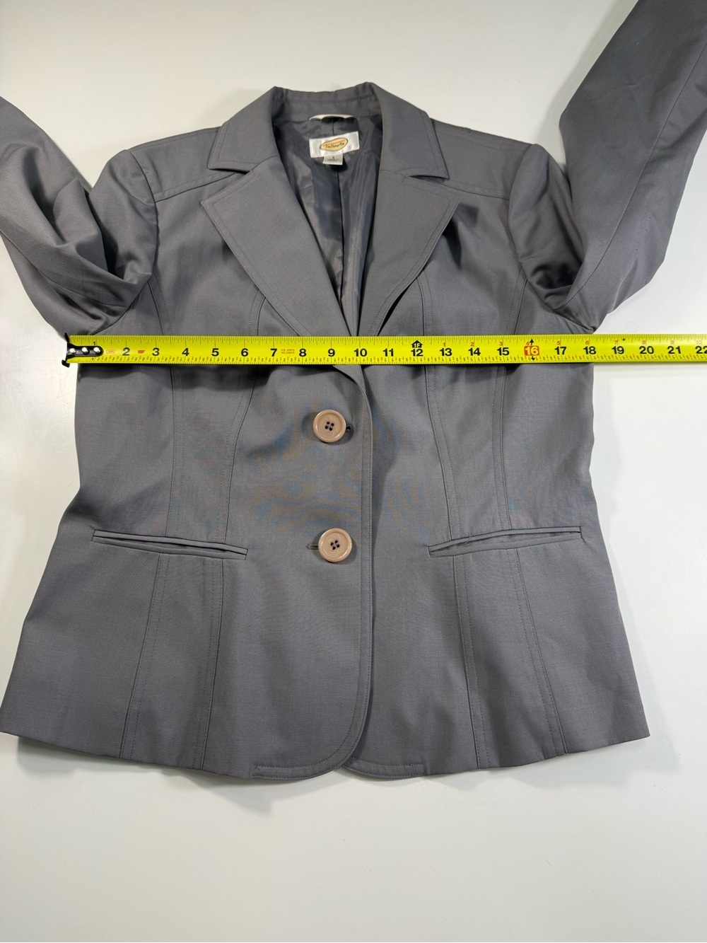 Talbots Wool Blend Gray Two-Button Blazer - Picture 4 of 7